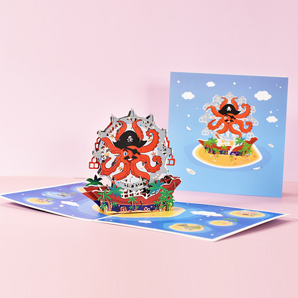 Utsökta Pop Up Julkort, 3D Pop Up Julhälsningskort, God Jul-kort med Platt Display Widget, Perfekt Överraskningspresent för