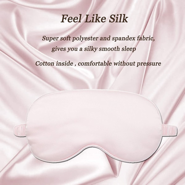 Silk Satin Sovmask med elastisk rem Travel Eye Sleeping