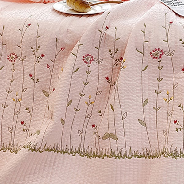 Bomullstäcke Ren Färg Hem Mode Elegant Tencel Broderimönster Bomull Sommarkyltäcke Rosa 1 X Lakan 245x250cm