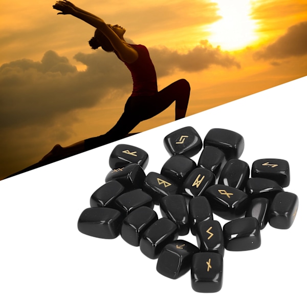 Runstenar Gamla Runor Fint Hantverk Snyggt Utseende Obsidian Material Runor Set