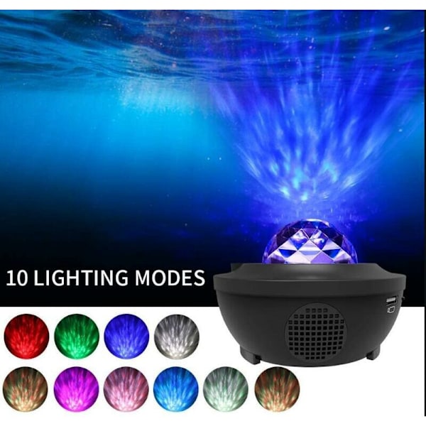 Ocean Wave Galaxy Projektor, Stjärnklar Scen Dekor för Romantisk Atmosfär, Bluetooth Högtalare för Partyrumsdekoration, Perfekt Gåva till Vänner och