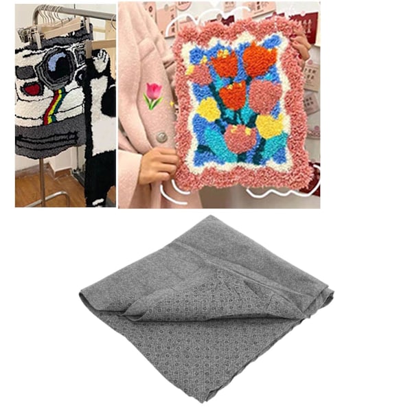 Tuftningsväv Mjuk Slitstark Polyester 2m Bred 1m Lång Används Ofta Punch Needle Tyg för Hantverk Matta
