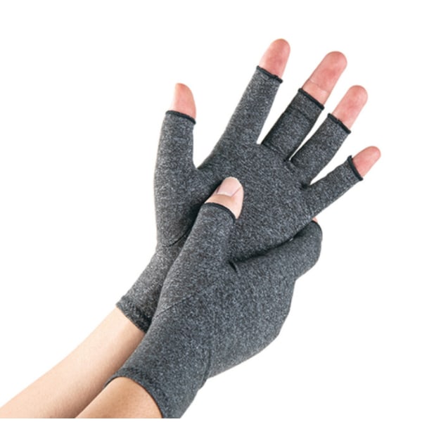 Unisex varma halvfingerhandskar Vinter fingerlösa handskar(M)