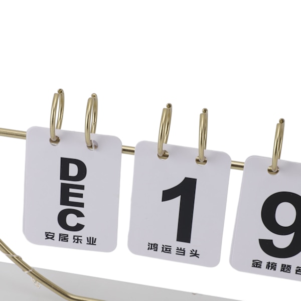 Evighetskalender med LED-ljus, hållbar konstruktion, metallkonst, skrivbordsdekor, kalendrar för hem, studentrum, skrivbord, vitt hjärtkalender