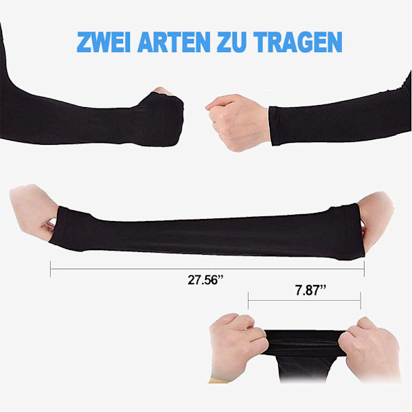 Armärmar UV Solskydd Armmanschetter Finger Tatueringsskydd