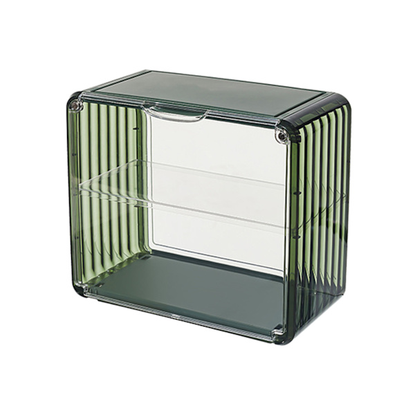 Figurdisplaylåda Akryl Blind Box Display Case Montera Samlarlåda Dammskyddsskydd Vitrinskåp för Actionfigur Liten Storlek Svartgrön