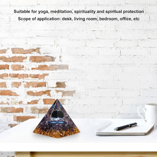 Kristallpyramid Exquisit Vacker Pyramid Power Stone Prydnad för Skrivbord Vardagsrum Sovrum Kontor Dekoration