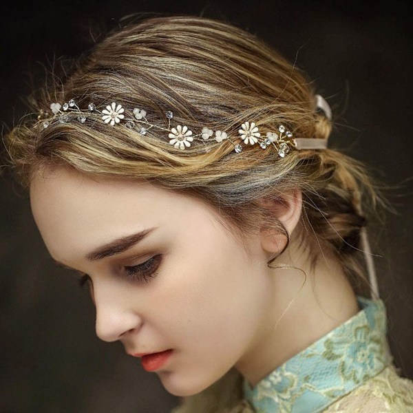Elegant Design med Kristallblad av Högkvalitativ Solid Legering, Pärl- och Strassinfattad Böjbar Tiara för Bröllopsfester Cosplay Bal Kvällsevenemang