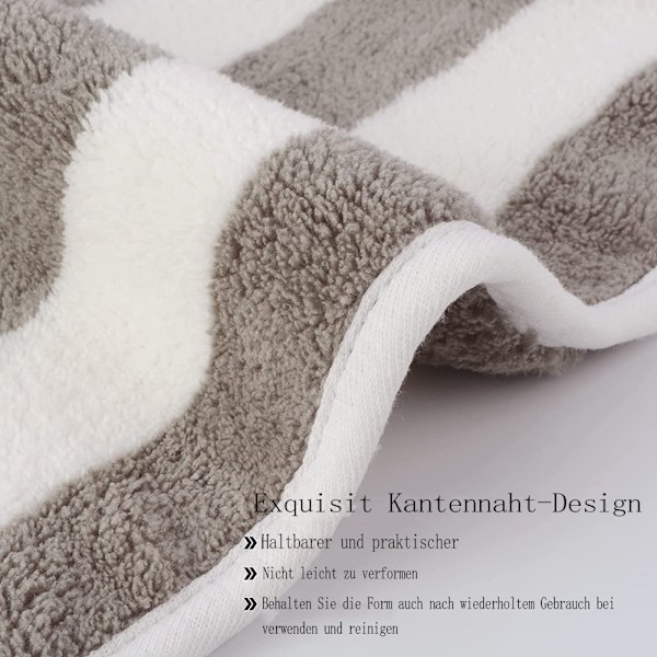 100% Bomull Mjuk Badhandduk, Cabana-randig Design För Män Kvinnor, Grå Överdimensionerad Strandhandduk, Set Om 2, Superabsorberande, Snabbtorkande