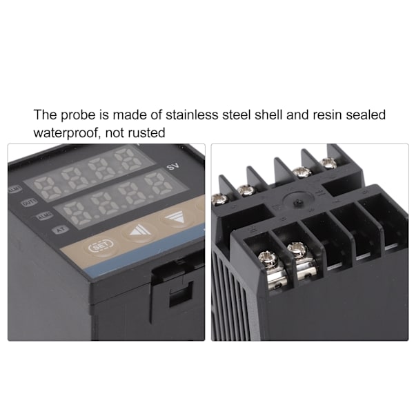 Digital PID termostatkit Vattentät Hög noggrannhet Snabbt svar Professionell REX C100 Temperaturregulator för gård 25A