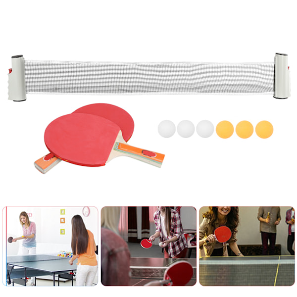 Bordtennisracketar Bollar Nät Mjuk Axel Kit Inomhusträningsutrustning för Barn