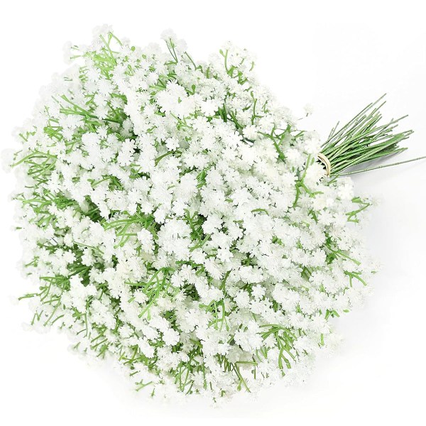 Konstgjorda Babys Breath Gypsophila Blommor Buketter 15 st Real Touch Blommor för Bröllopsfest DIY Krans Blomsterarrangemang Heminredning