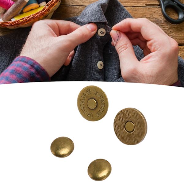 50 set magnetiska knapplås 18x2mm tunna hög hårdhet legering magnetiska fästelement plånbok hårdvara för kläder brons