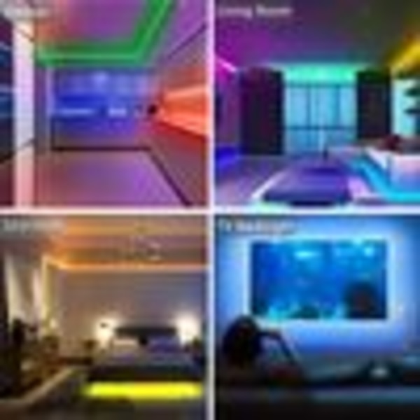Smart Bluetooth LED-remsa RGB 60 lysdioder/m Vattentät USB-musiksynkroniseringsljusremsa TV-bakgrundsbelysningsremsa Ljusremsa, 5m