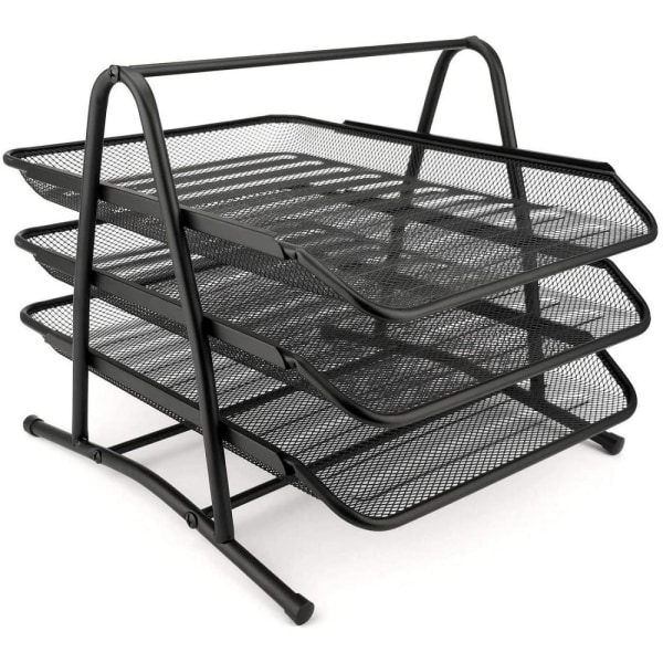 3 lådor Bokstavsfack Organizer, Metall dokumentfack Skrivbord