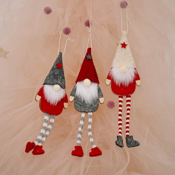 6st Gnome Juldekorationer, handgjorda Santa Elf Xmas Tree