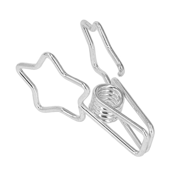 100 stjärnformade klämmor i ihålig design, starka klämmor, små pappersklämmor för dokument, kläder, papper, silver