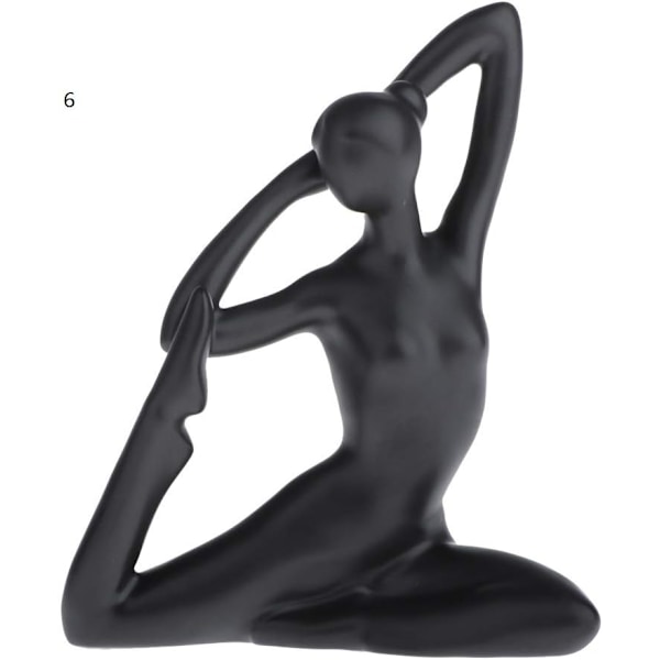 Statyer Skulpturer, Keramiska Flickfigurer Abstrakt Yoga Svart Modell Kvinna Staty Statyetter Prydnader Kontor Hem - 6