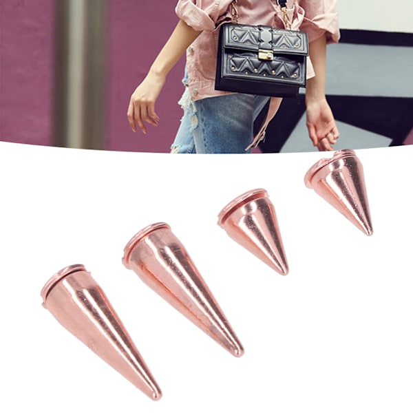 20 st 7x10mm 7x20mm Punk Cone Spikes Nitar Ros Guld Metall Galvaniserad Spike Skruv Nitar För DIY Kläder Väskor