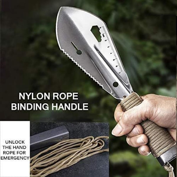 Ryggsäcksspade, Ultralätt Taktisk Multiverktyg, Bekvämt Grepp Legering Rostfritt Stål Överlevnadsspade för Vandring, Camping och Utomhusbruk