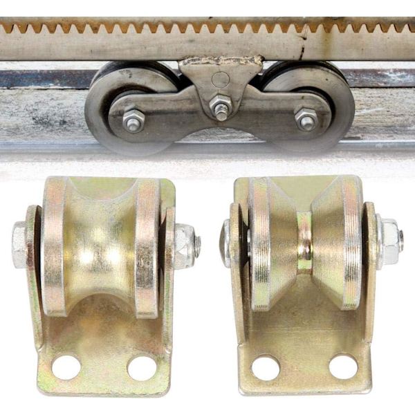 2 st 32 mm stålskjutdörr rulle V-formad hjulspår spår skena skjutdörr rulle med fäste
