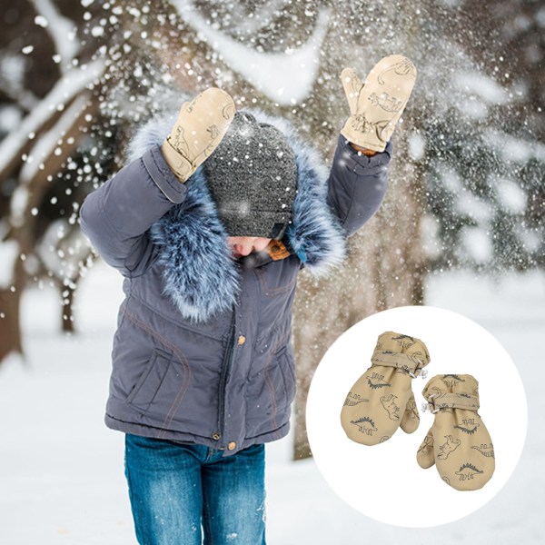 Barnens printed höst och vinter varma handskar,