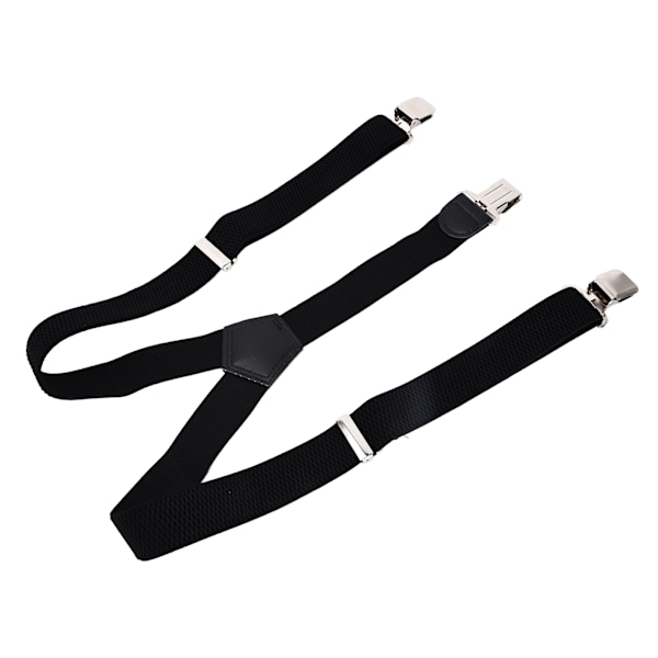 Herr Suspender Stark Fixering Justerbar Vacker Praktisk Fashionabel Metallklämma Bred Suspender för Formell FestSvart