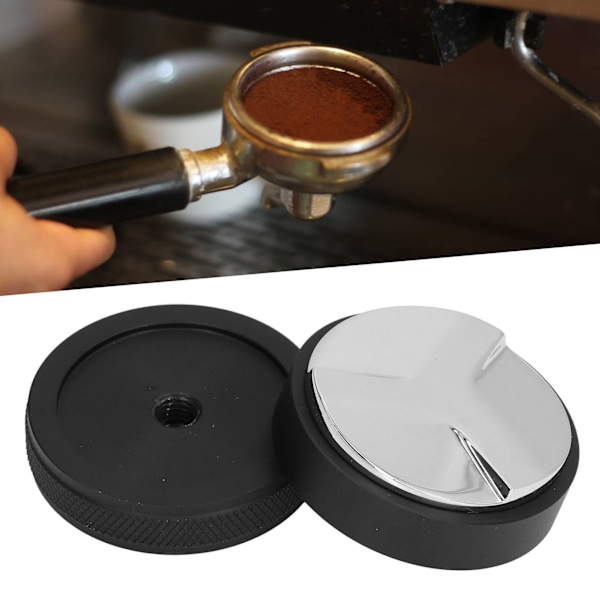 Justerbar bärbar rostbeständig svart paddel kaffedistributor pulverpress 58mm