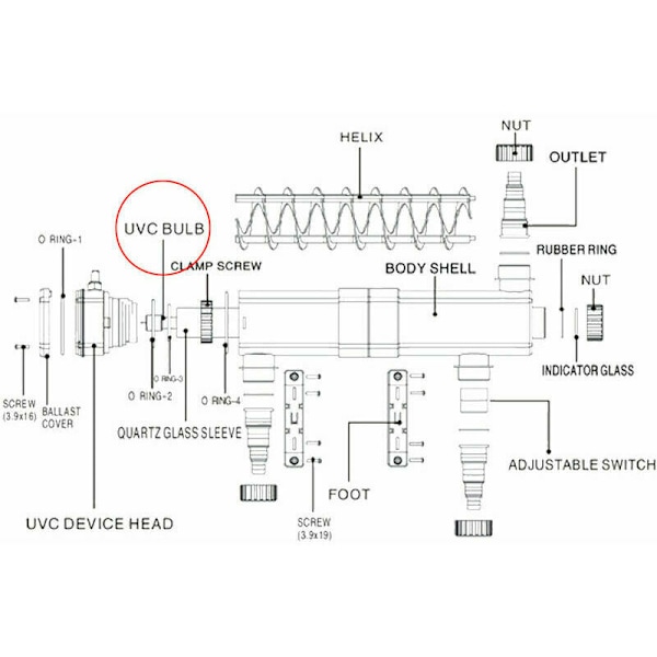 --CUV-236 UV-lampa 36W Steriliseringsrör UV-C-radiator för desinfektion - 1 st