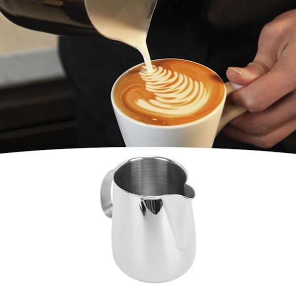 Mjölkskummare i rostfritt stål 304, droppfri spets, integrerad mjölkskummare, kaffekanna, 700 ml