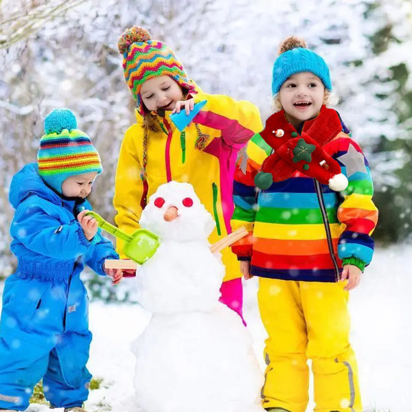 Jul vinter tecknad plysch varm hudvänlig halsduk för barn red