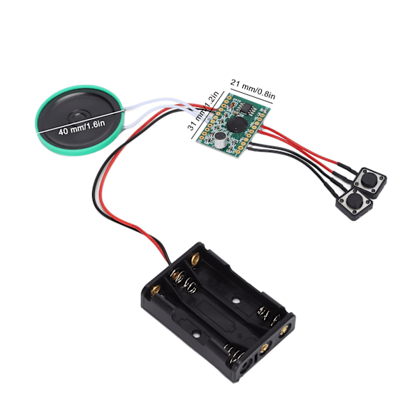 4 minuters ljudmodul knappkontroll DIY musik ljud talk inspelningsbar chip för DIY ljudkort julklappsaskar