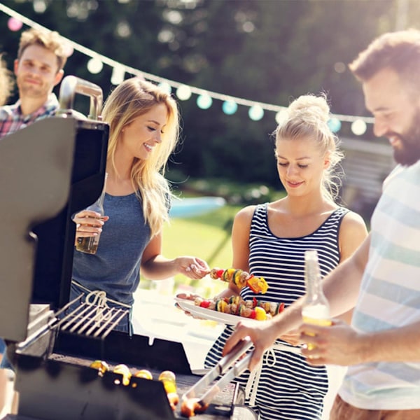 Grillspett i rostfritt stål, långa spett, kebabspett, köttspett för lägereld eller grillskål