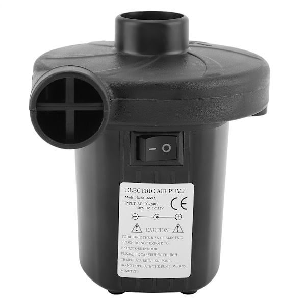 Kraftfull Elektrisk Pump för Uppblåsbara Saker, Kompatibel AC DC Ström, Snabb Uppblåsning och Tömning för Luftmadrasser, Pooler, Uppblåsbara Leksaker, 3