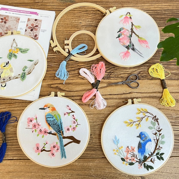 Korsstygnsbroderisatser för Nybörjare, Kardinal Blomdesign Hantverkssatser för Vuxna, Engelsk Instruktion