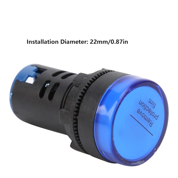 10 st Blå LED-signallampa AD16‑22DS Hög ljusstyrka LED-indikator för utrustning AC/DC12V