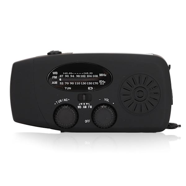 XSY088L Portabel NOAA/AM/FM Radio Vattentät Portabel Solcellsdriven Vevradio med 2000mAh Laddare för Utomhusbruk Svart