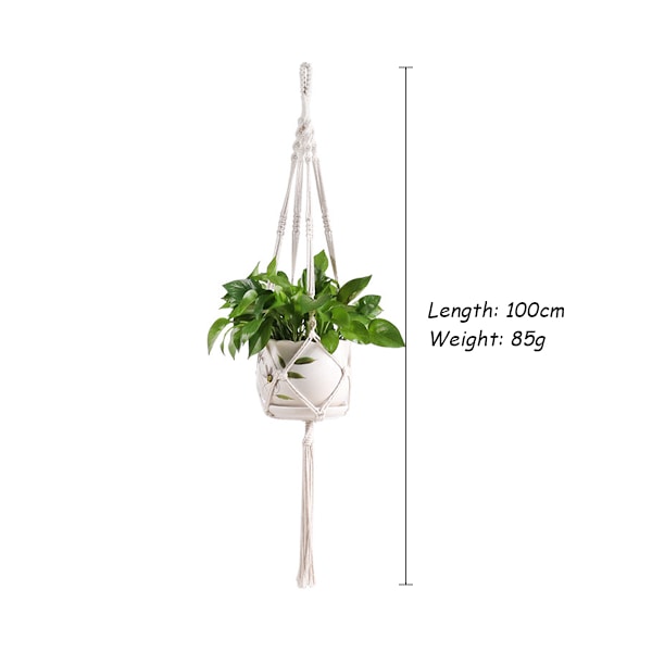 Makramé blomkrukeupphängning i jute