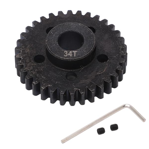 34T RC-motorväxel M1.0 8 mm kugghjulsborrning i stål svart RC-motorpinjongväxel för Arrma 1/7 1/8 RC-bilar