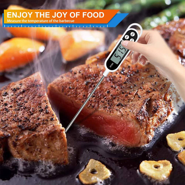 Kötttermometer med lång sond Digital omedelbar avläsning Mattermometer för grillning Rökare BBQ Kök Matlagning Godis Termometer med kalibrering