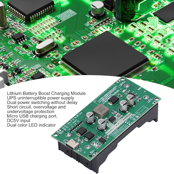 15W 3A Hög effekt UPS Batteri Boost Laddningsmodul 18650 Litiumbatteri Step Up Laddare Board 5V 1A