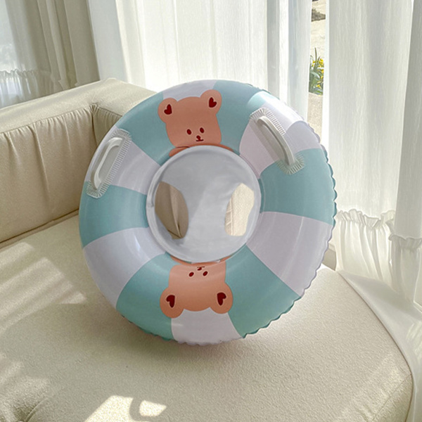 Barn simring uppblåsbar baby float PVC baby simstol med dubbla handtag för pool