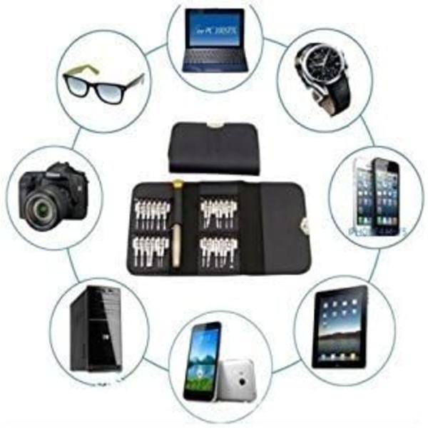 Professionellt verktygssats 25 delar inklusive: Pentalobe skruvmejsel, Torx, Philips, skruvmejsel för smartphones, surfplattor och annan mikroelektronik