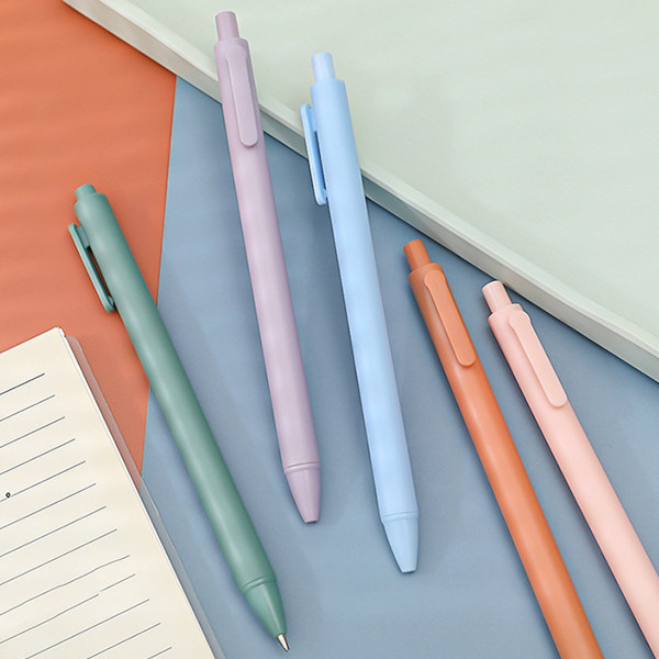 Snabbtorkande bläckpennor, infällbar design 0,5 mm fin spets gelbläckpennor för kontors- och skolmaterial, mjukt grepp (Macaron-färger)