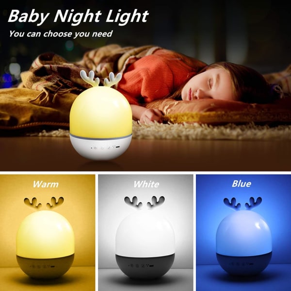 Baby Projektor Nattlampa, LED Nattlampa Barn Musikalisk Ljuslampa 360 ° Rotation, 8 Låtar, 6 Projektionsfilmer, för Barn, Baby, Rum, Gåvor,