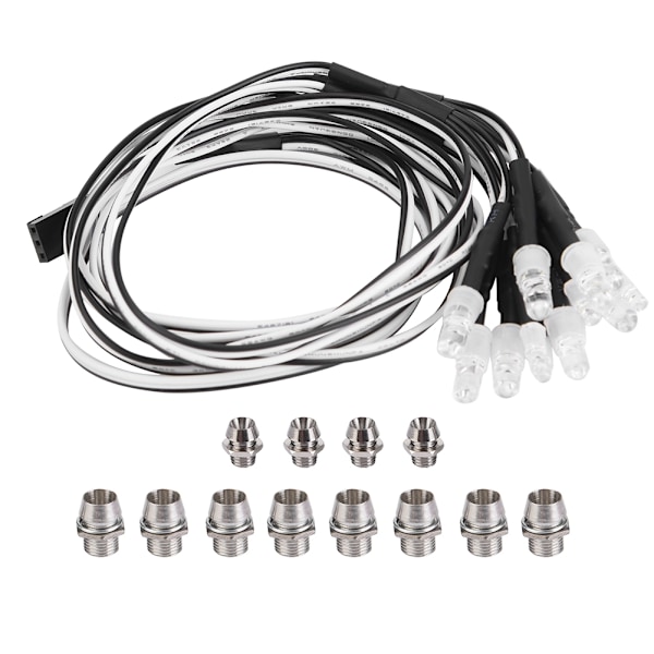 12PCS 5mm/3mm strålkastare och bakljus LED-lampor RC-modell Driftbiltillbehör