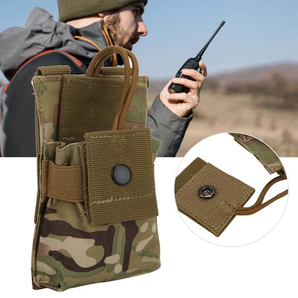 Multifunktionell Molle Radiohållare Holster Walkie Talkie Väska Påse för Tvåvägsradio (Armégrön)