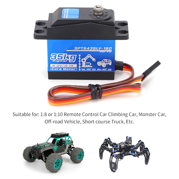 Digital metallväxel servo SPT5435LV 35kg 90° stort vridmoment för 1:8 1:10 RC bilmodelldelar
