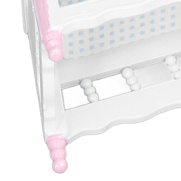 Dockhus Bebis Skakleksak 1/12 Skala Björk Material Rosa Vit Livlig Söt Miniatyr Möbler för Födelsedagspresent