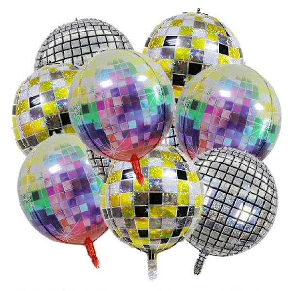Discokula-ballonger, Kaluofan 9 st 56 cm Disco-festdekorationer, Festdekorationer, Festballonger, Discoballonger, Discodekorationer Fest, 70-tal 80-tal